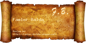 Famler Balda névjegykártya